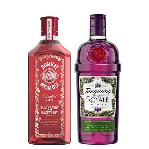 Bombay Bramble Gin & Tanqueray Blackcurrant Royale Gin (2x70cl) - Celebrate in Style